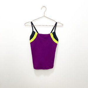 LULULEMON PURPLE GREY LIME GREEN TANK TOP SIZE 2